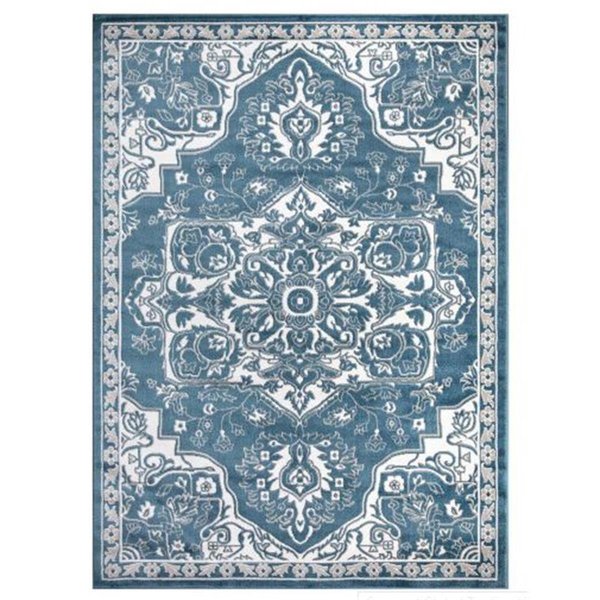 Pisos 7 x 9 ft.Vintage Medallion Area Rug, Blue PI2099976